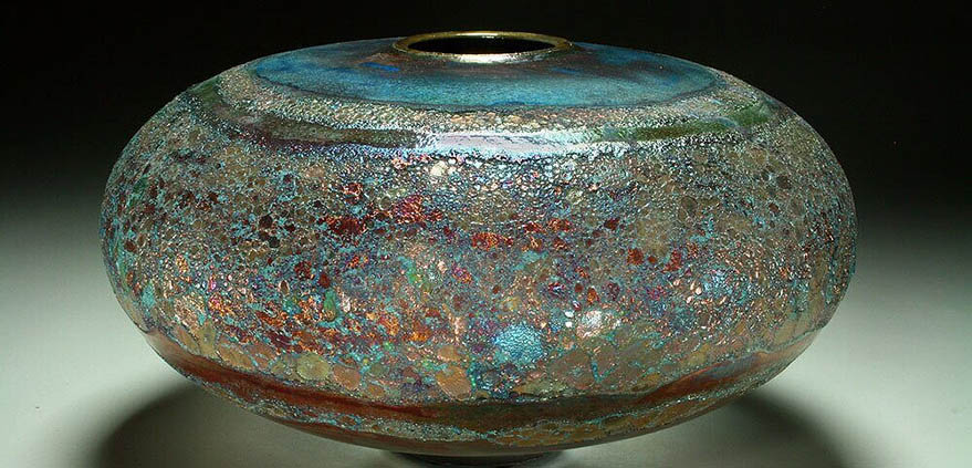 Raku pottery vessel by Steven Forbes-deSoule